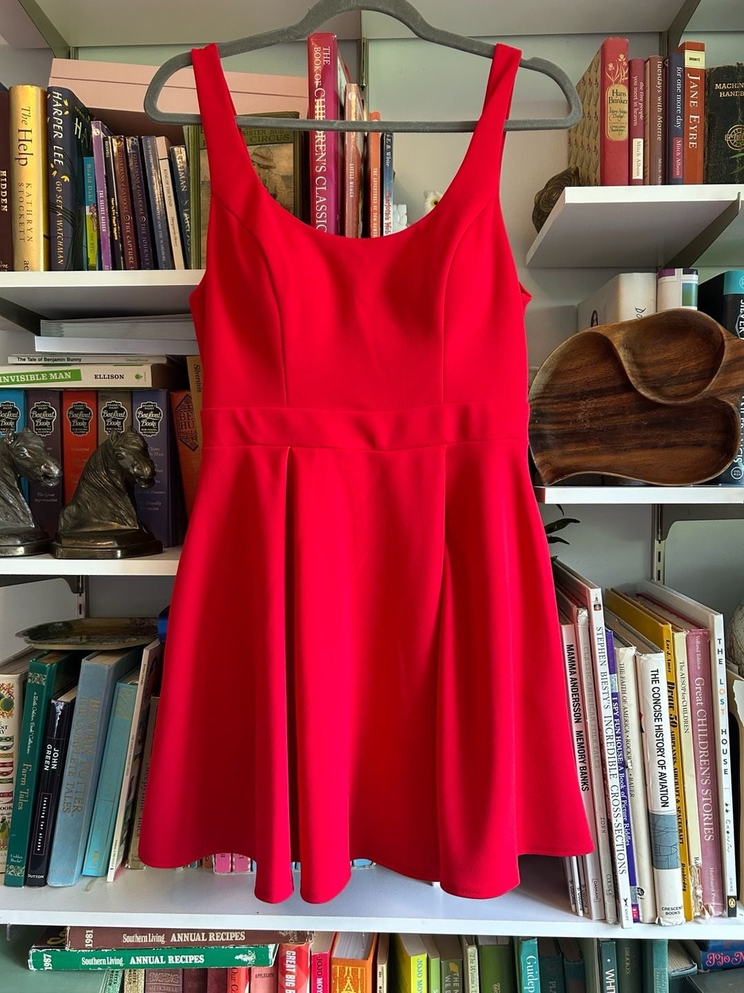 B. Darlin Women’s Sleeveless Red Skater Mini Dress with Pockets