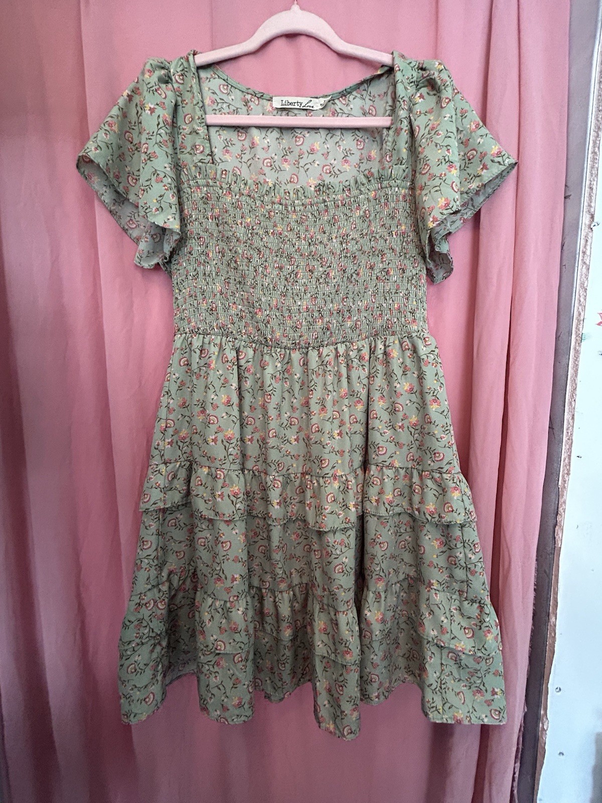 Liberty Love Maternity Floral Boho Baby shower Dress Xl