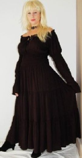 black peasant ruffled smocked dress M L XL OS 1X 2X 3X 4X 5X 6X PLUS SIZE