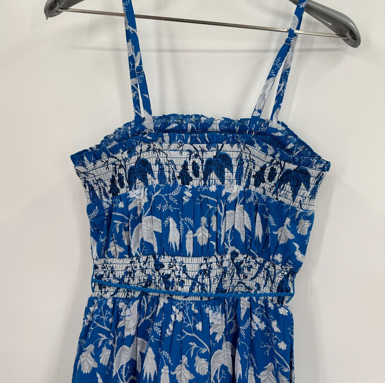 Celina Moon Blue Holy Floral Tiered Maxi Dress sz S Small NWT Sleeveless