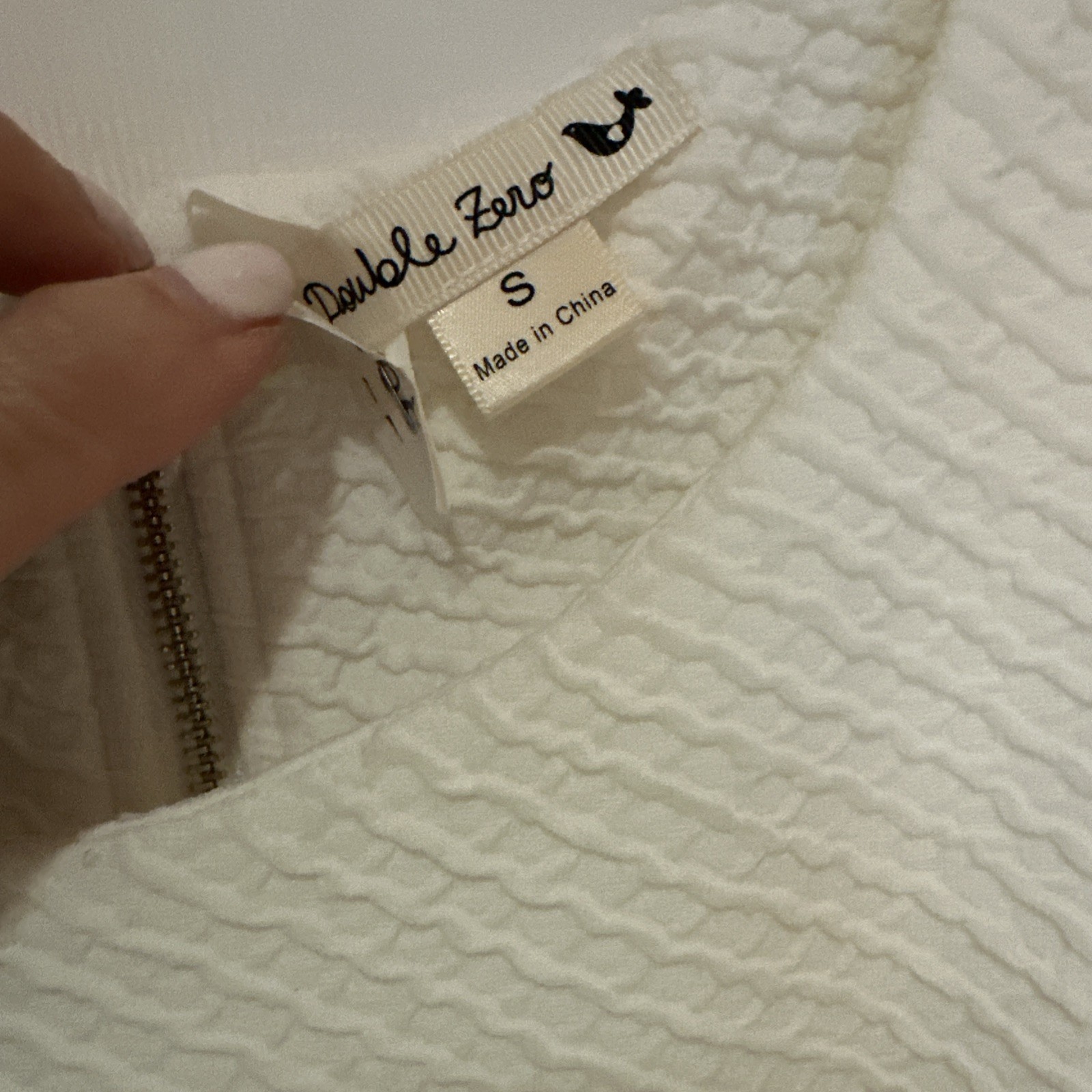 Double Zero Off White Cream Sleeveless A- Line Drop Waist Stretch Dress Small