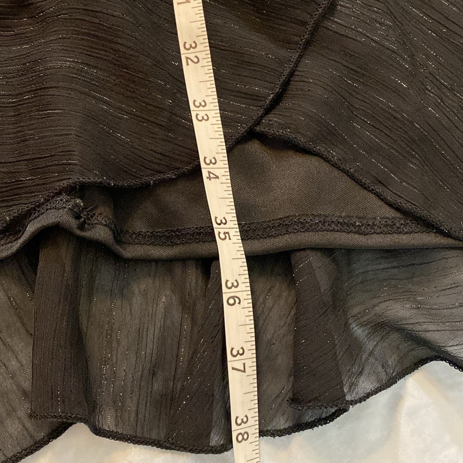 Fraiche by J Black Metallic Ruffle Dress Whimsigoth Fairy Chic Size Medium