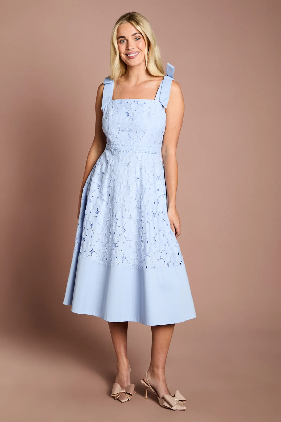 Coast Light Blue Fit & Flare Dress Womens Occasion Dresses