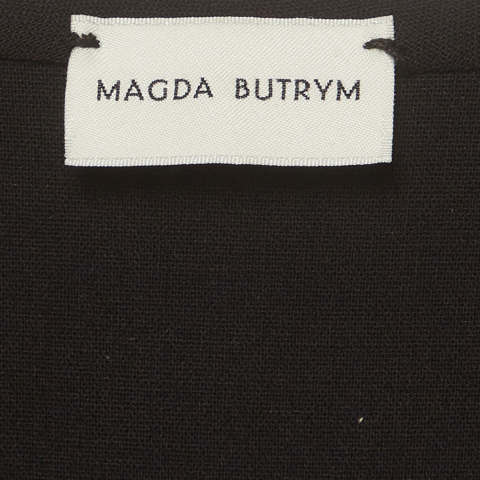 Magda Butrym Black Jersey Wrap Effect Ruched Mini Dress S