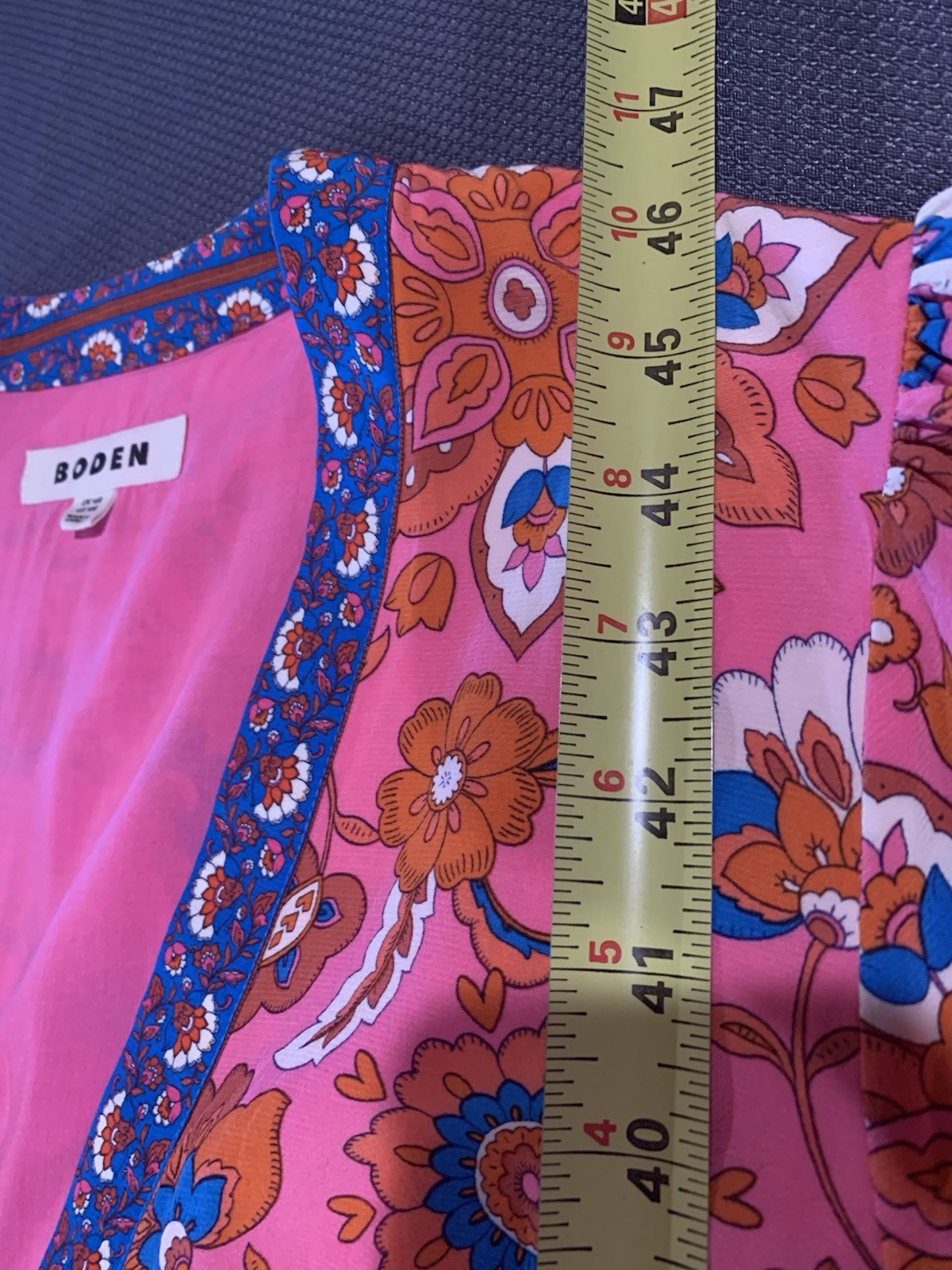Boden Womens Elsa Midi Tea Dress Boho Pink Floral Size 10R NWOT
