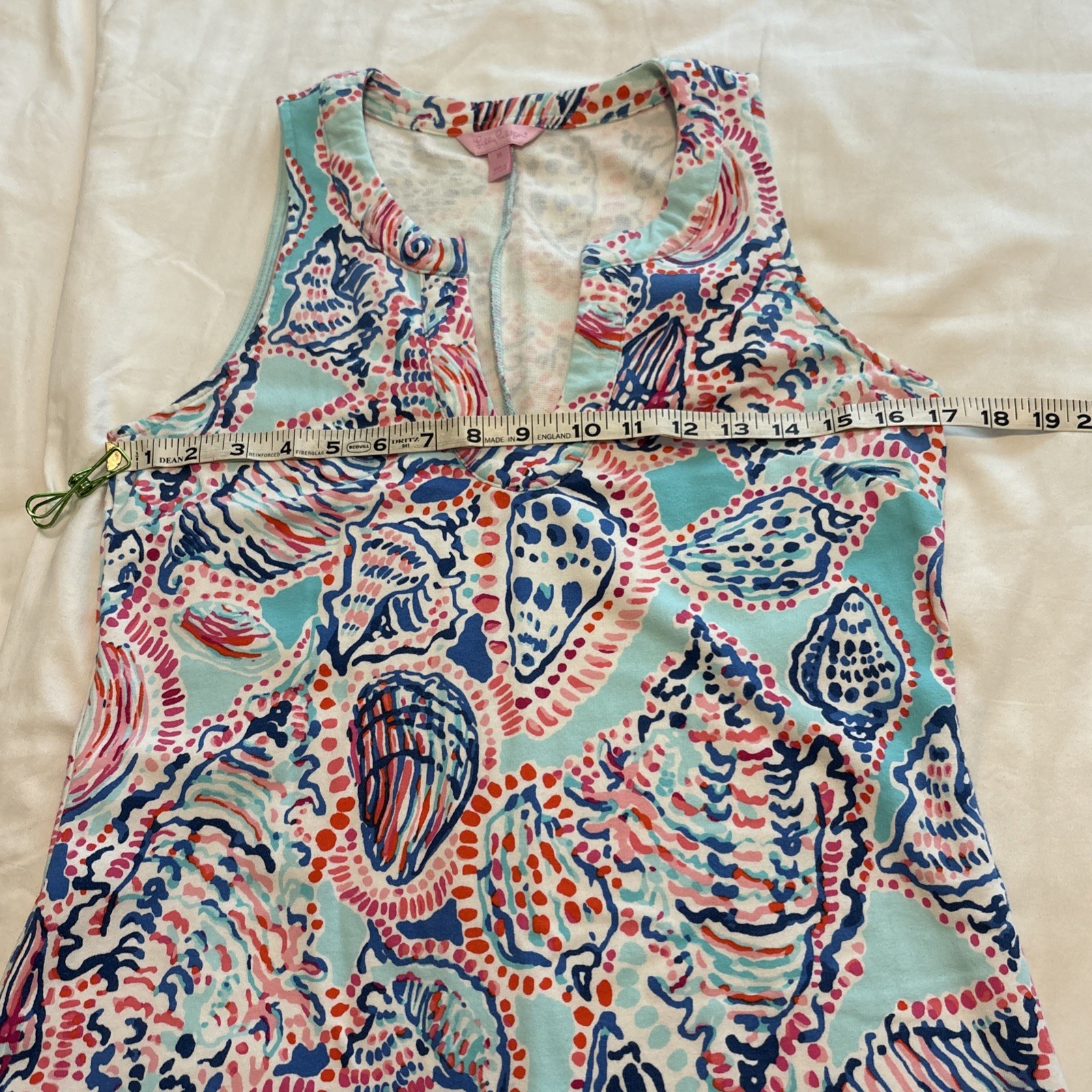 Lilly Pulitzer Estrada Shell Me About It Dress Medium Cotton Preppy Beach Coast