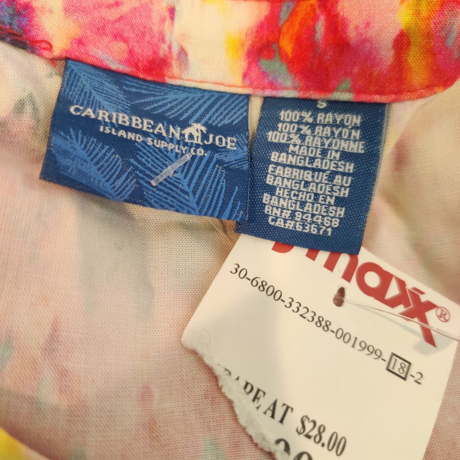 Caribbean Joe Dress Size Small Cold Shoulder Tie Dye Floral Colorful NWT