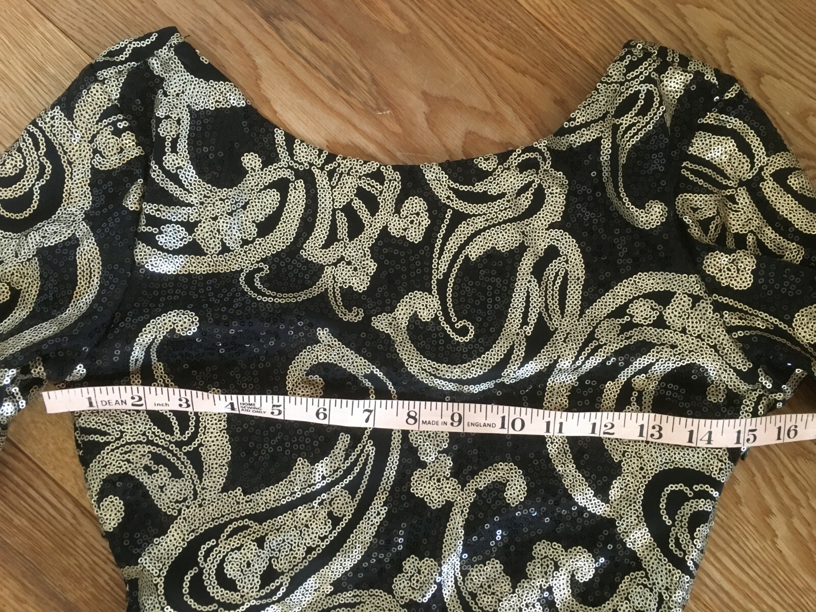 Jane Norman Black Sequin Bodycon Party Dress Size 8 Xmas Party Sparkle Silver