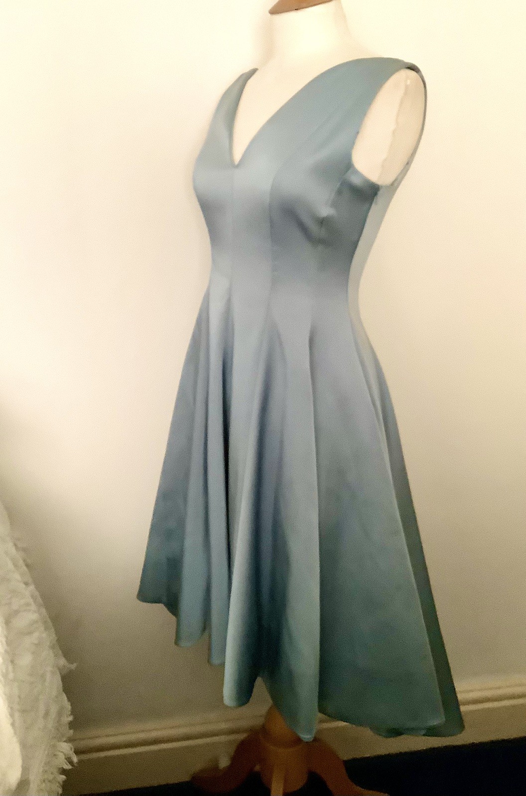 Coast flared high low Dress UK 10 in Blue – front 38 inches – back 42 inches.
