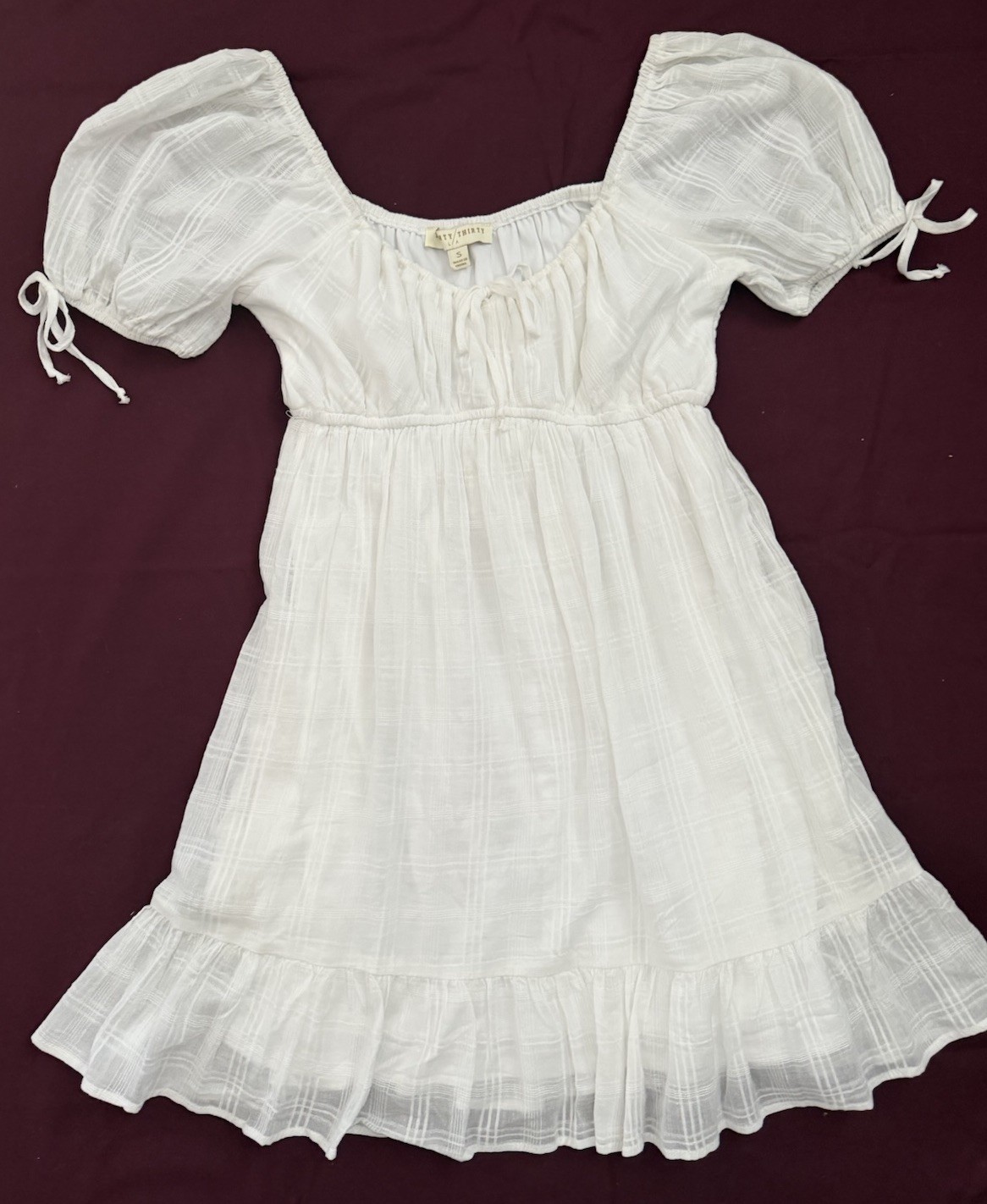 Thirty Thirty Dress Small Peasant style white gauze dress fully lined…