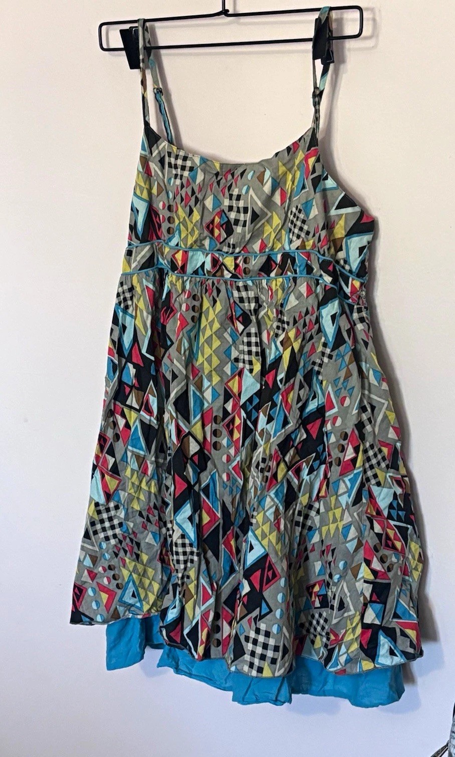 American Rag Cie Women’s XL Multicolor Geometric Chiffon Layered Mini Sundress
