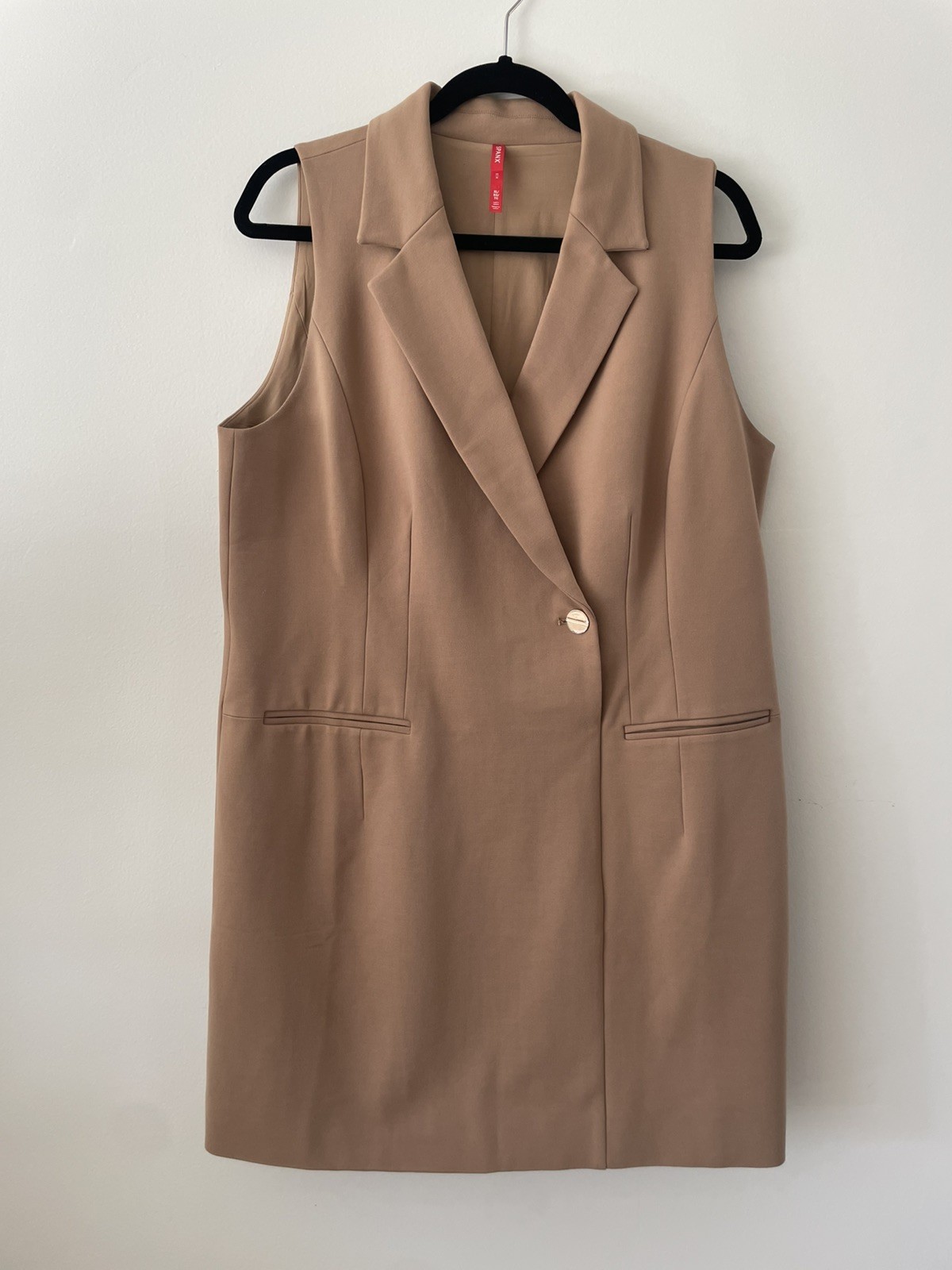 Spanx NWOT Tan Neutral Classic City Office Siren Preppy Chic Vest Dress Women XL