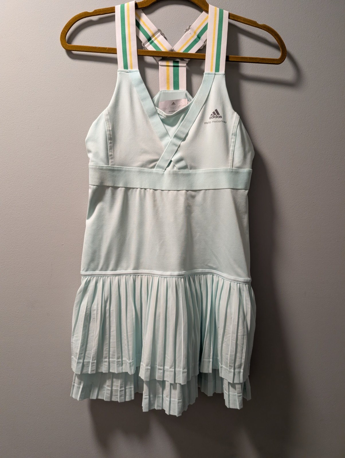 Adidas Stella McCartney Barricade Aqua Tennis Dress 40 Womens M Racer Back