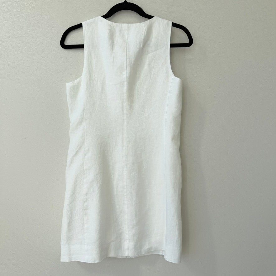 Alex Mill Anna Linen-Twill Mini Dress – White | Size XS | 100% Linen