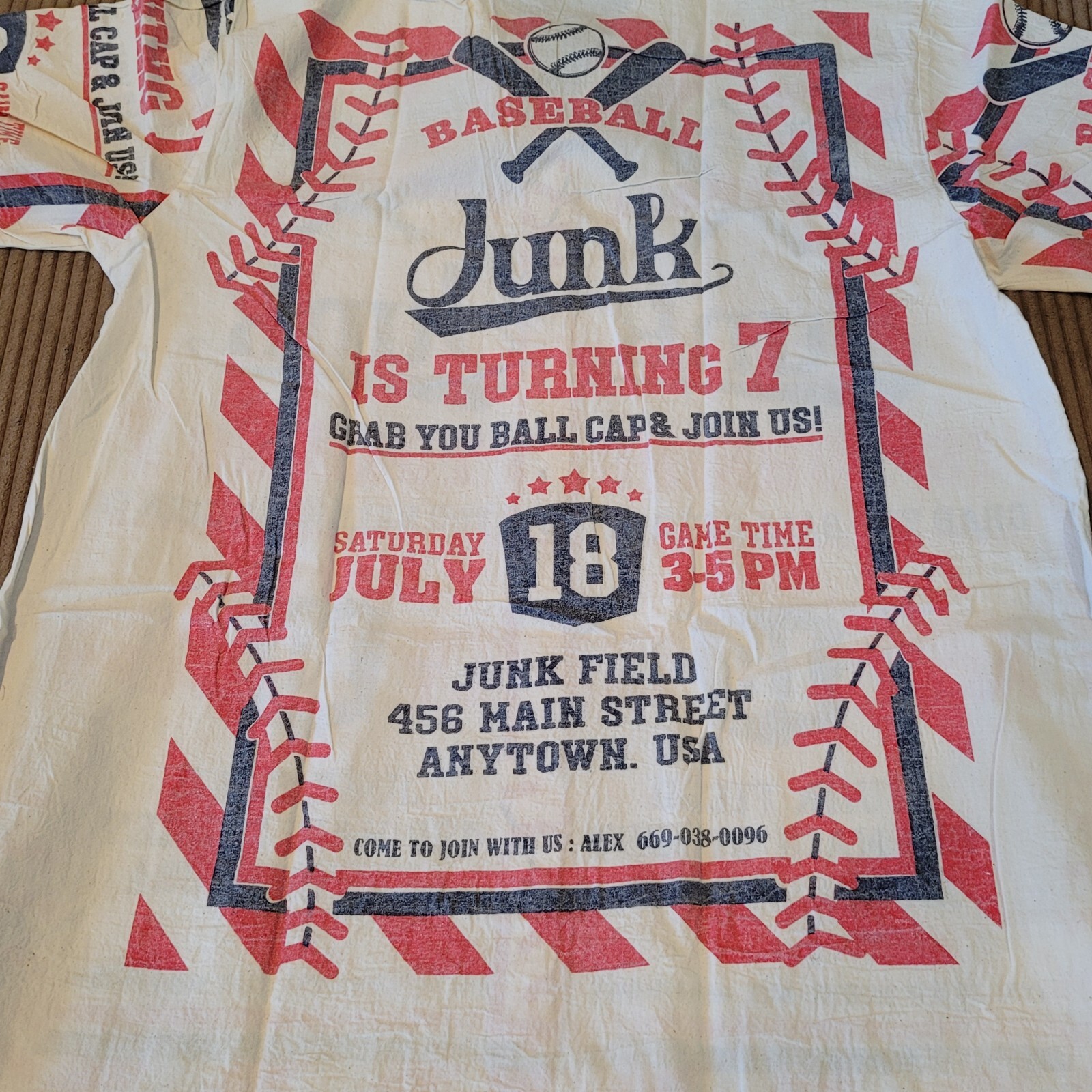 Flour Sack Dress Baseball Junk Vintage Look Feed Sack Garden Hippie Boho 1 Size
