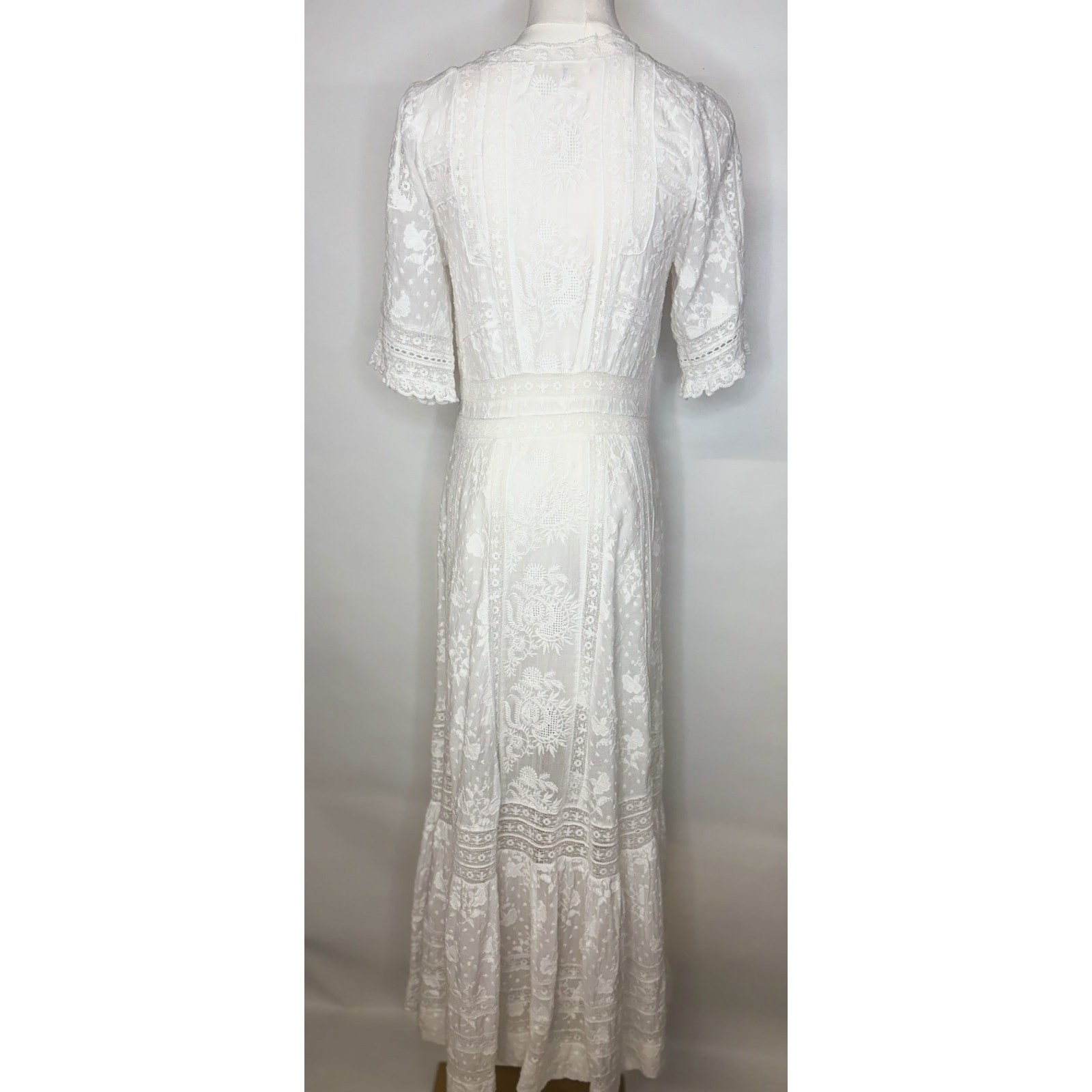 LoveShackFancy Minka Heritage Maxi Dress in True White – Size 6