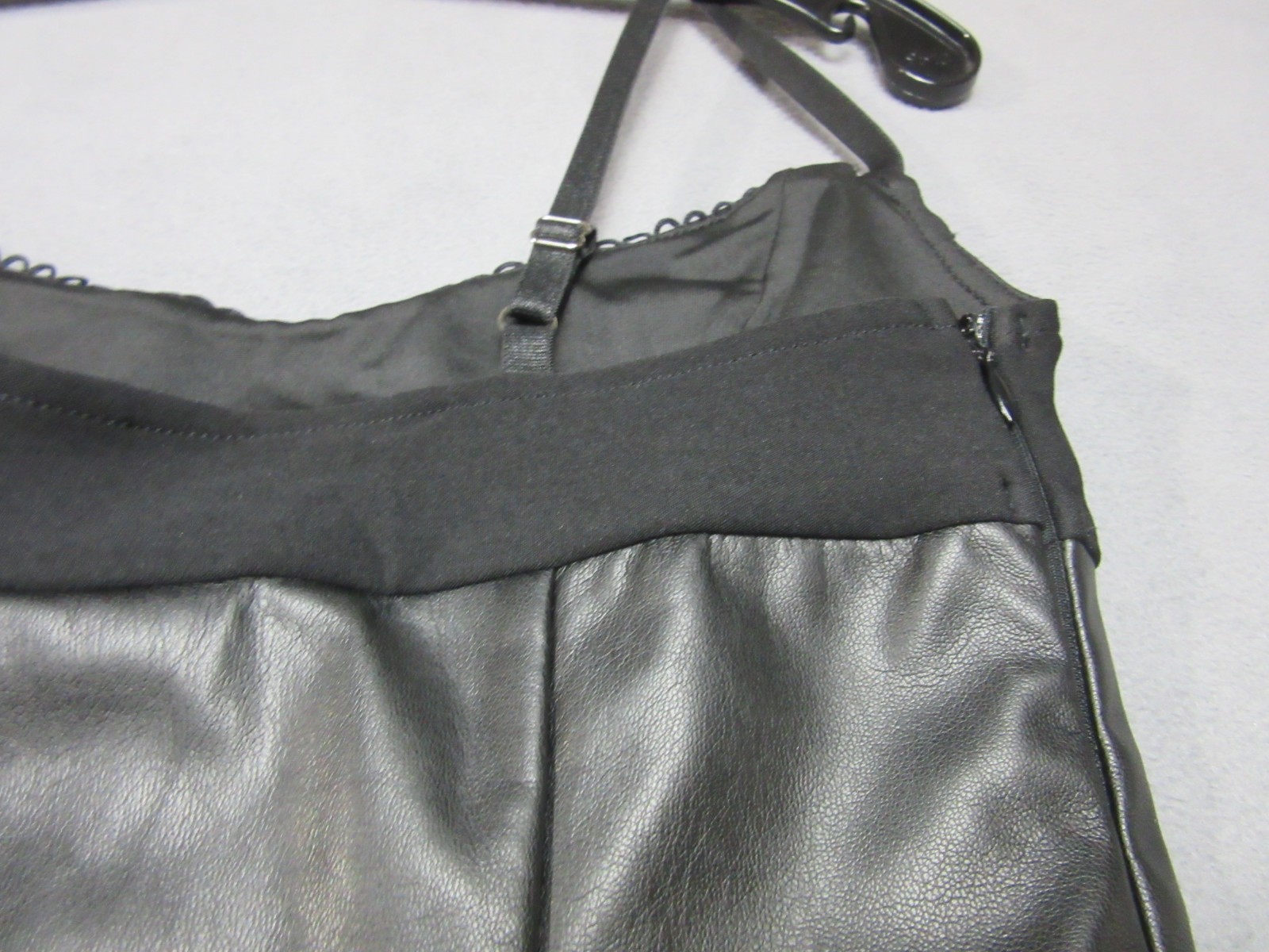 Outcast Dress Womens Medium Black Leather Castiel Mini Goth Party Alternative