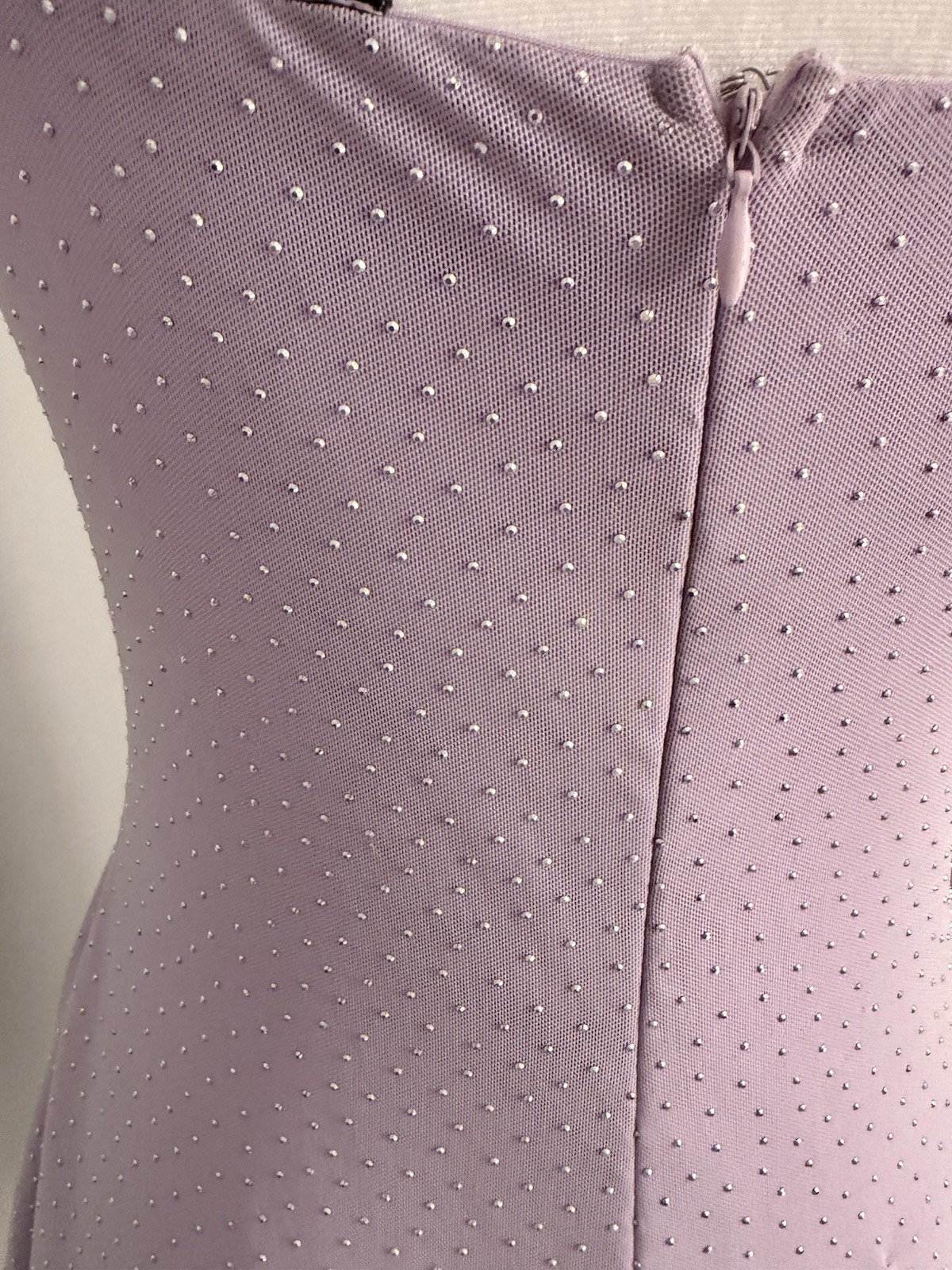 Women’s Size Small Lilac Rhinestone Mini Dress Spaghetti Strap Party Dress