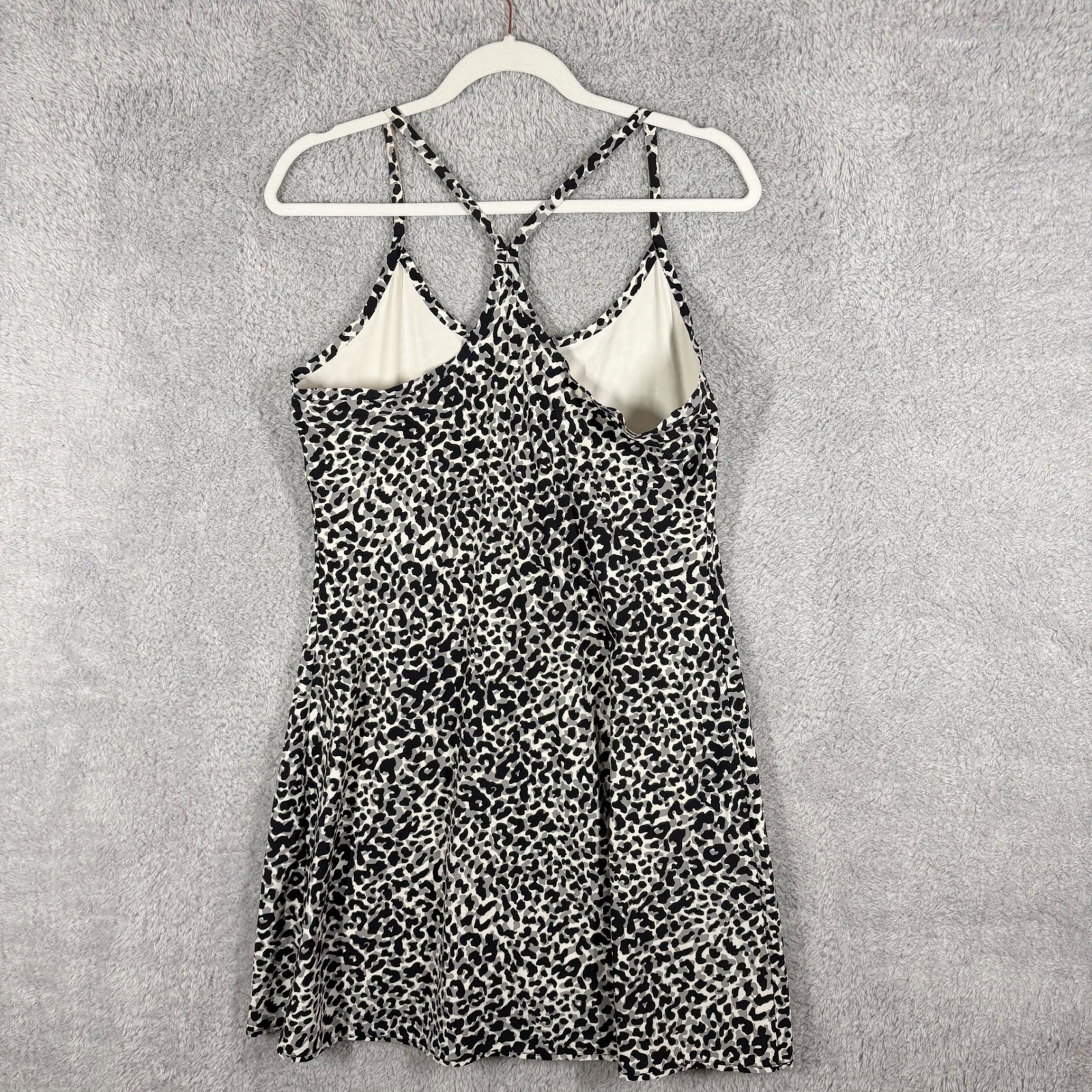 Outdoor Voices The Exercise Dress Leopard Print Black White Size L Sleeveless