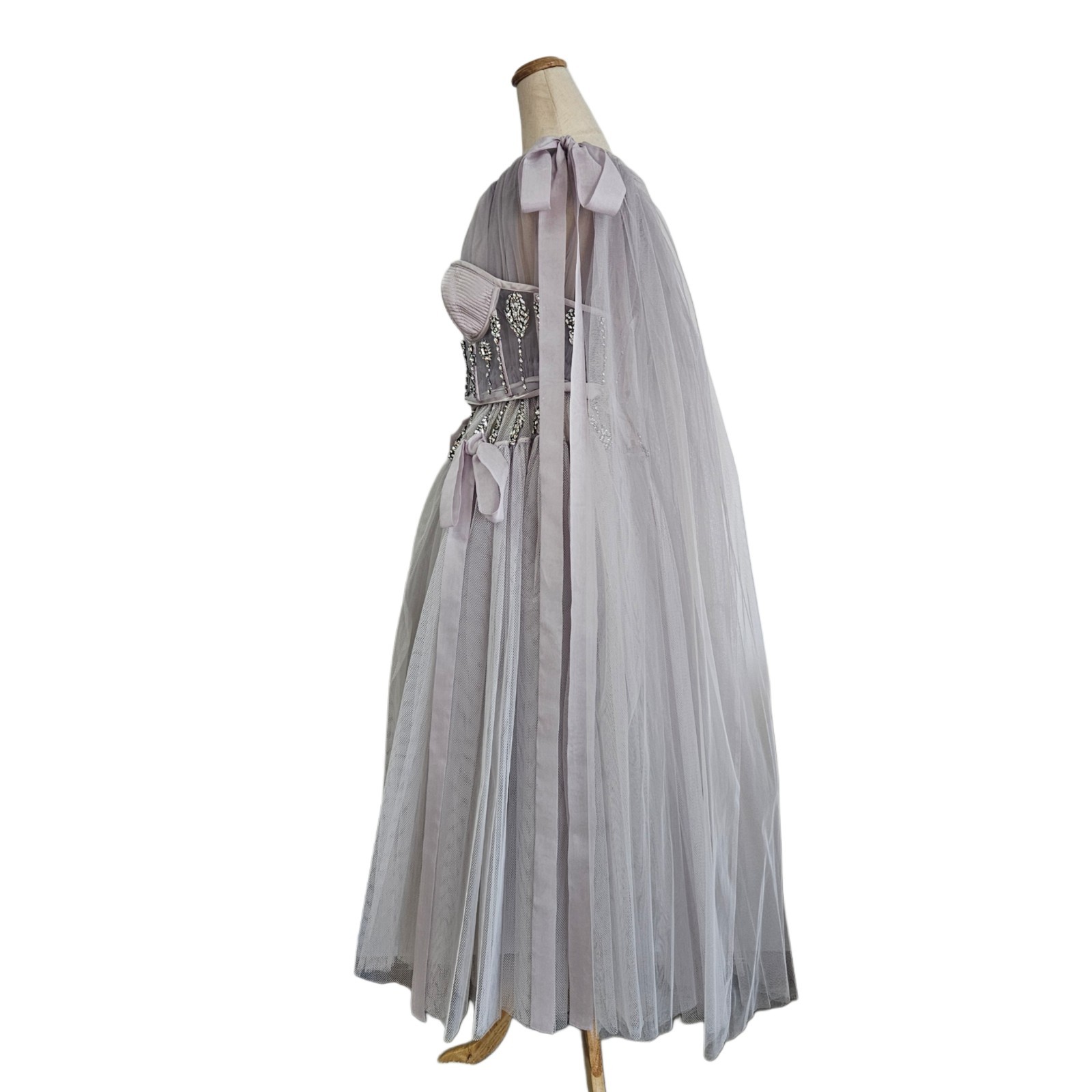 Alexander Mcqueen Embroidered Purple With Bow Spring/Summer 2022 Show Gown