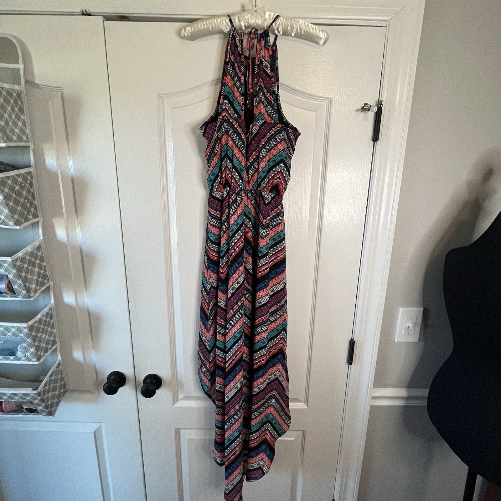 Candies Walk Through Maxi Romper Sundress Chevron Aztec Artsy Strappy – Sz M