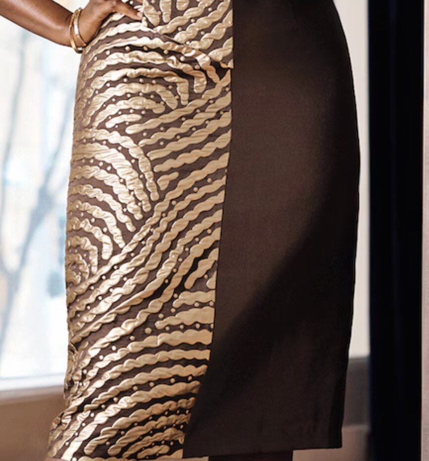 Size 10 Ashro Brown Gold Formal Wedding Church Party Devaya Sheath Dress