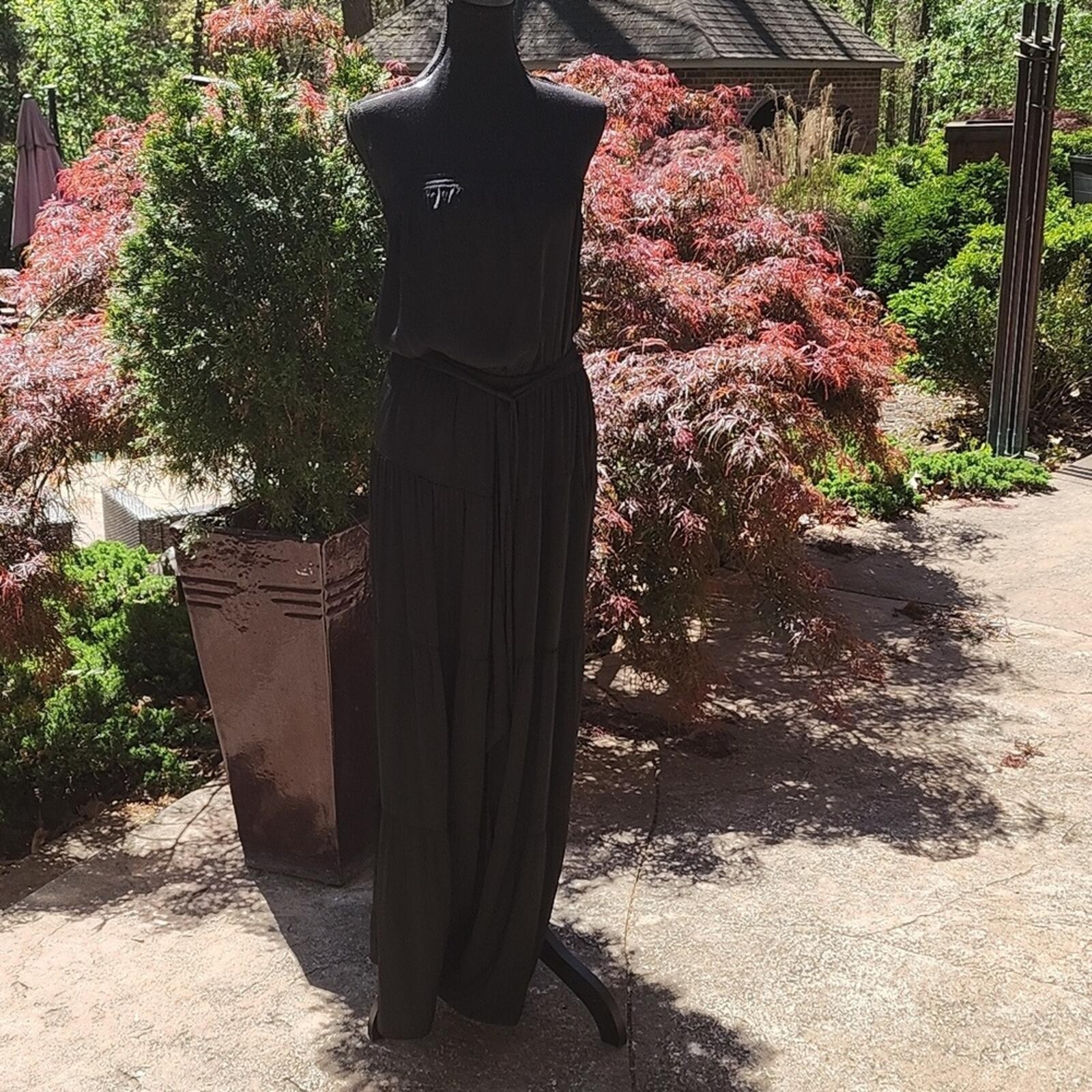 NWT Tiered Maxi Black Strapless Dress Naked Zebra Medium