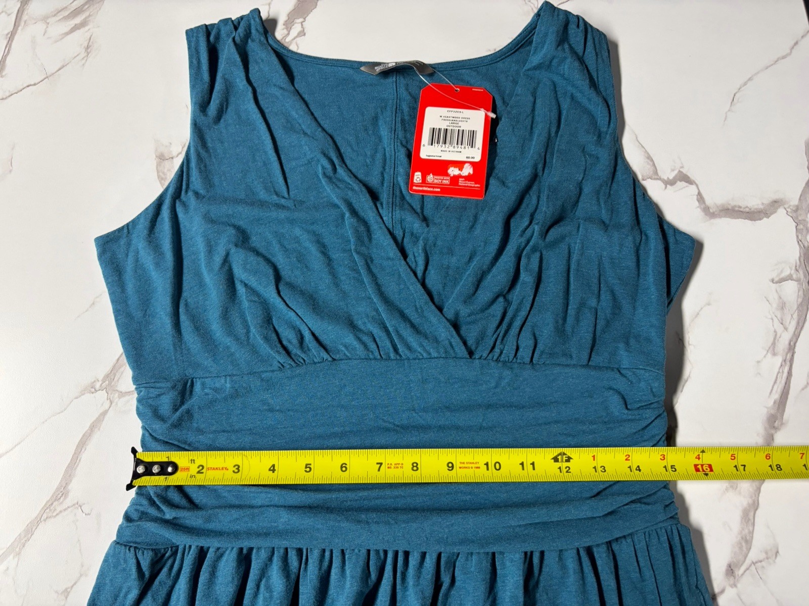 The North Face Blue Dress L Stretch Knit NWT Casual Travel Cotton Modal Blend