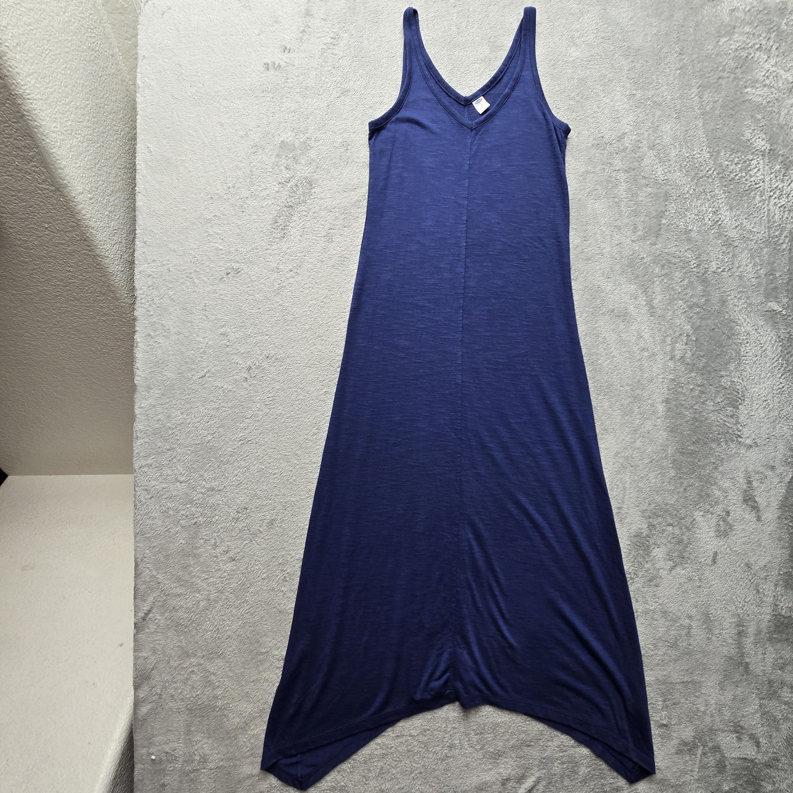 Old Navy Tank Dress XS Slub Knit Jersey Midi V-Neck Sleeveless Bluesday Sundress