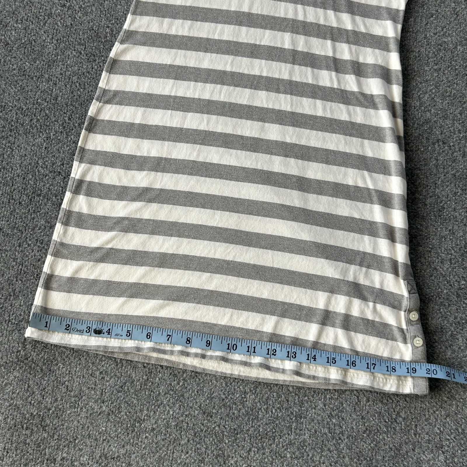 Patagonia Dress Womens Medium Grey White Stripe 3/4-Sleeved Au Bateau Dress