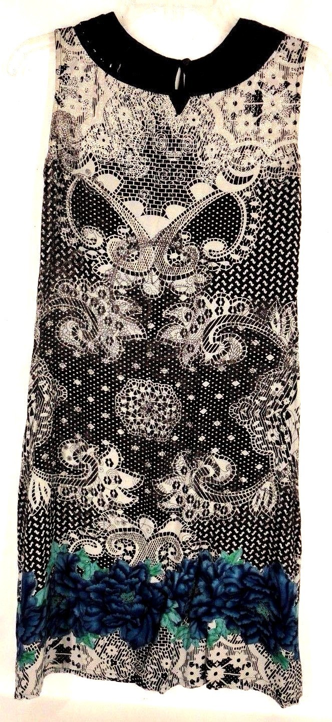 Max Women Shift Dress Size S Floral Multi-color Sleeveless Crew Neck Viscose
