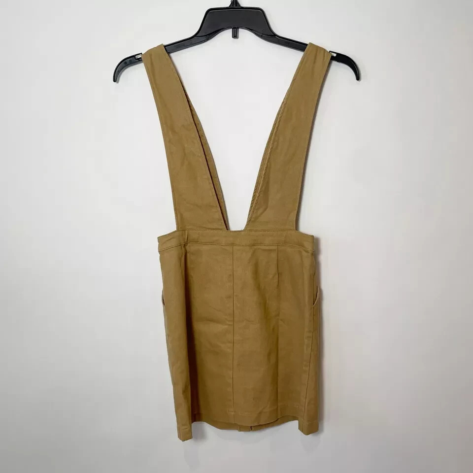 MOD REF Overalls Mini Dress Womens Size S Brown Cyprus Denim School Girl Y2K