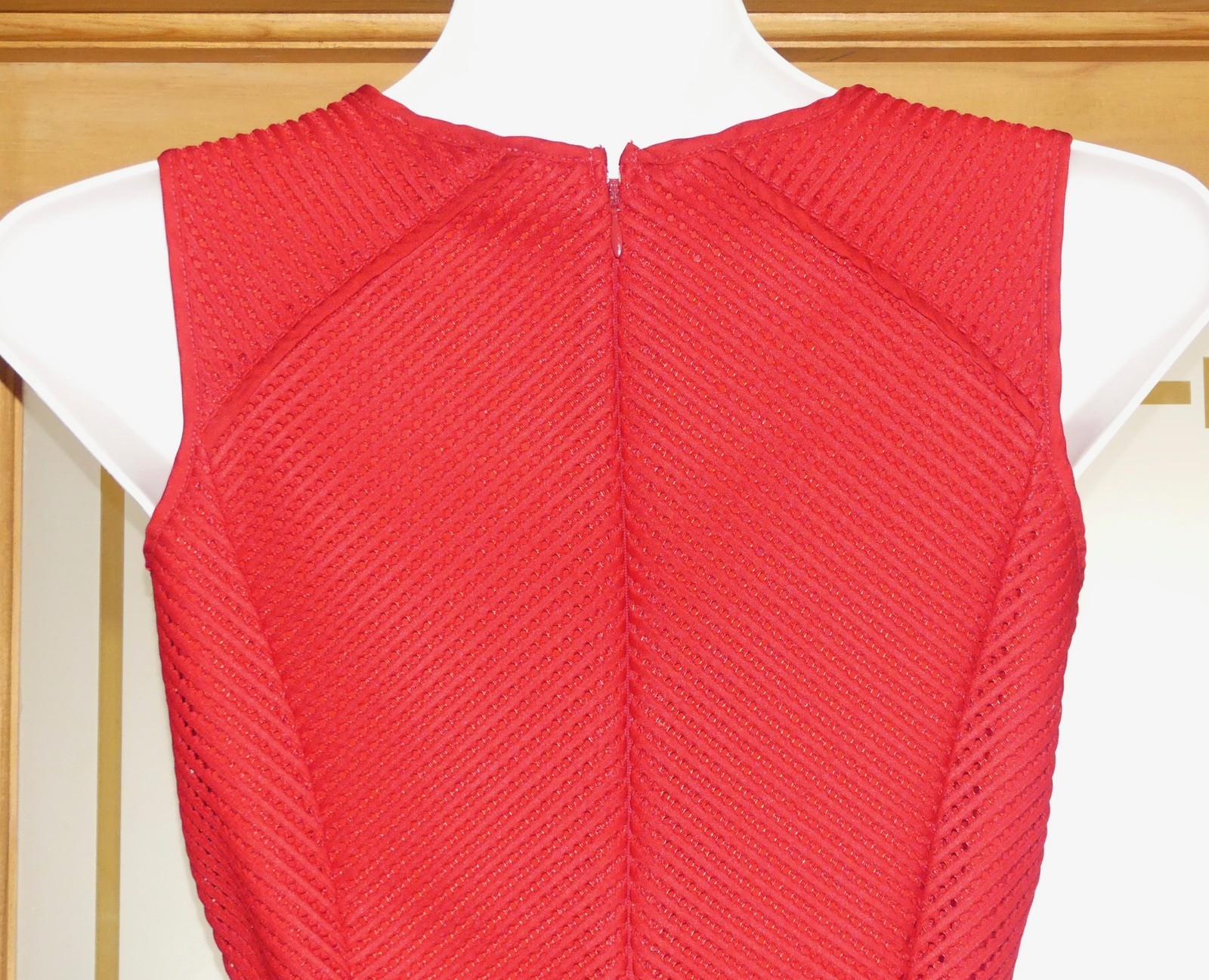 REISS “TOPAZ” RED TEXTURED FIT N FLARE DRESS UK 8