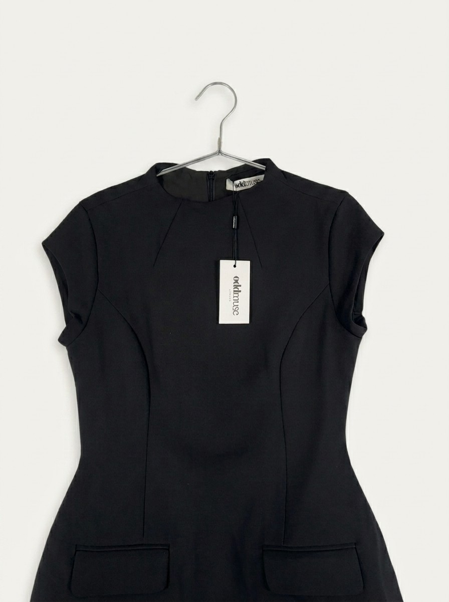 Odd Muse Womens Cap Sleeve Mini Dress Black