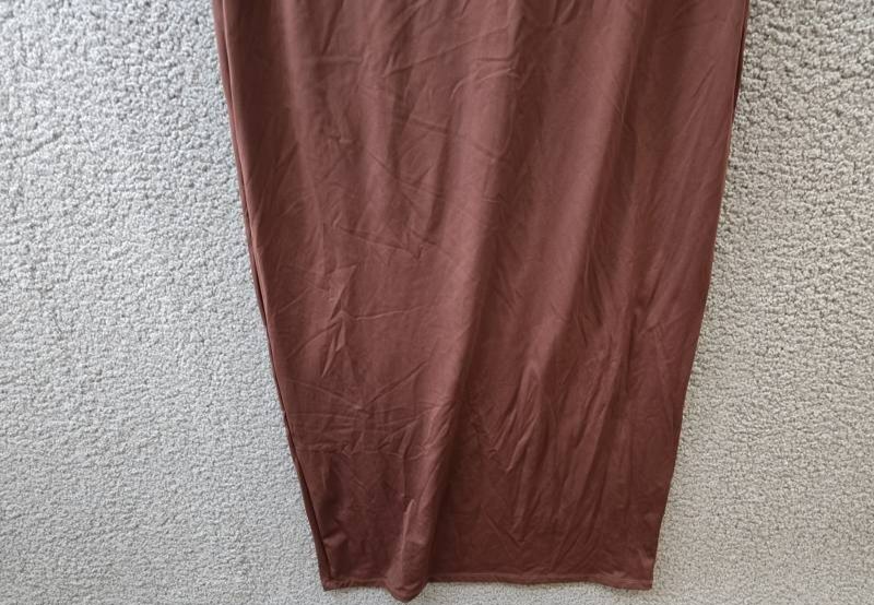 Kenneth Cole Athletic Stretch Maxi Slip Dress Women’s L Deep Chestnut Pullover