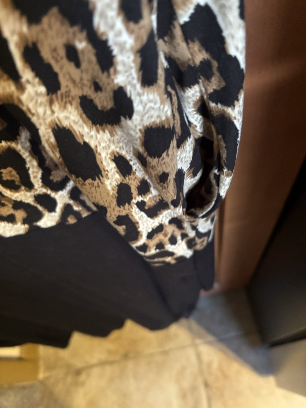 CY Fashions Black White Color Block Summer Leopard Maxi Dress Pockets