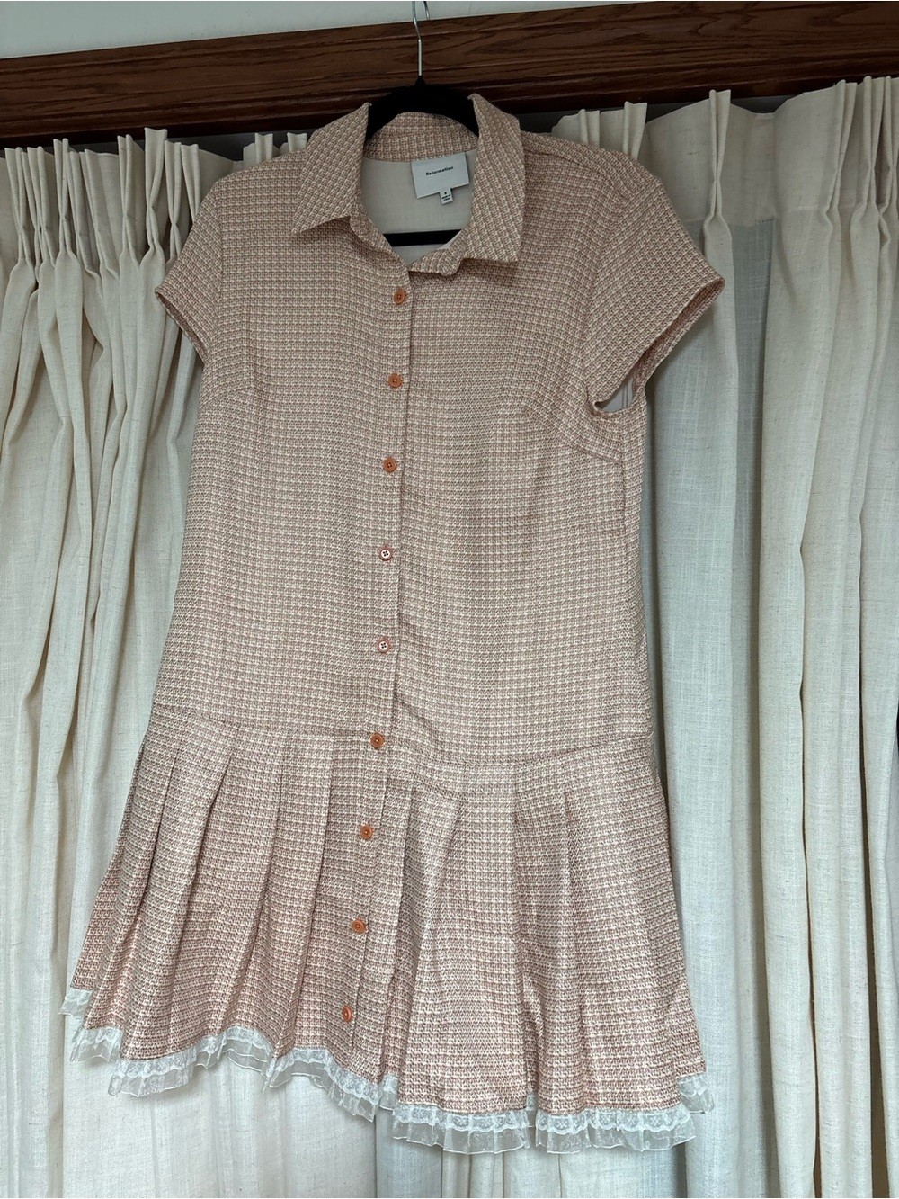 Reformation Effie Dress / Peach Check