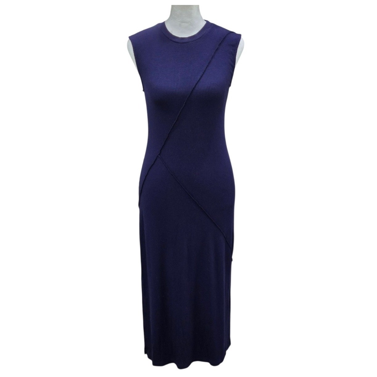 & Other Stories Ribbed Midi Dress Women’s Size 0 Blue Side Slits Stretch