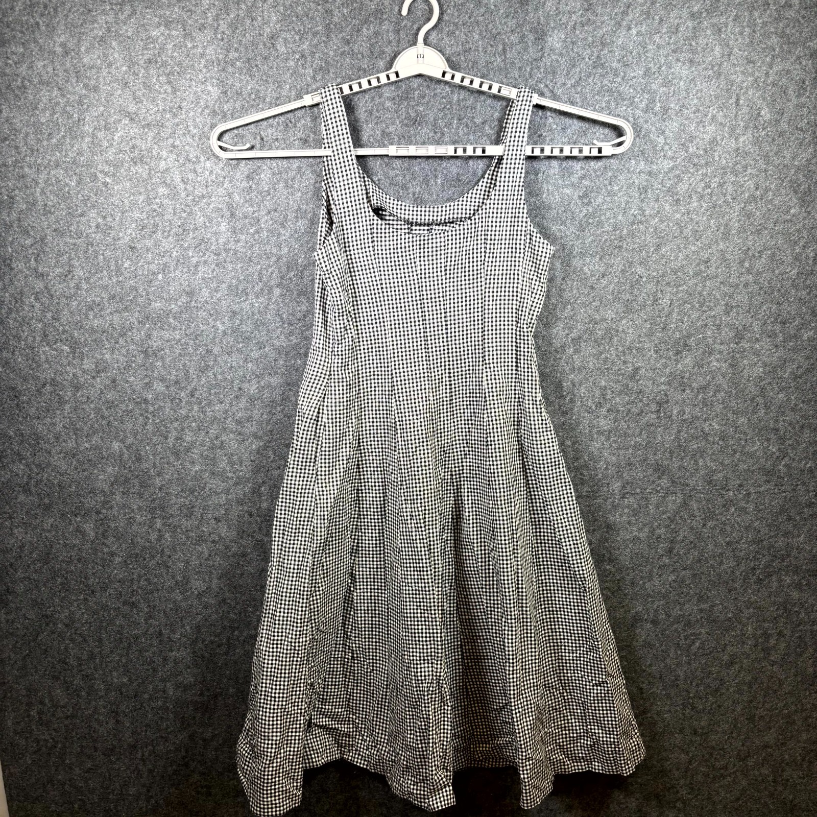 A New Day Dress Womens 8 White Gingham Fit & Flare Pleated Cocktail NEW NWT!