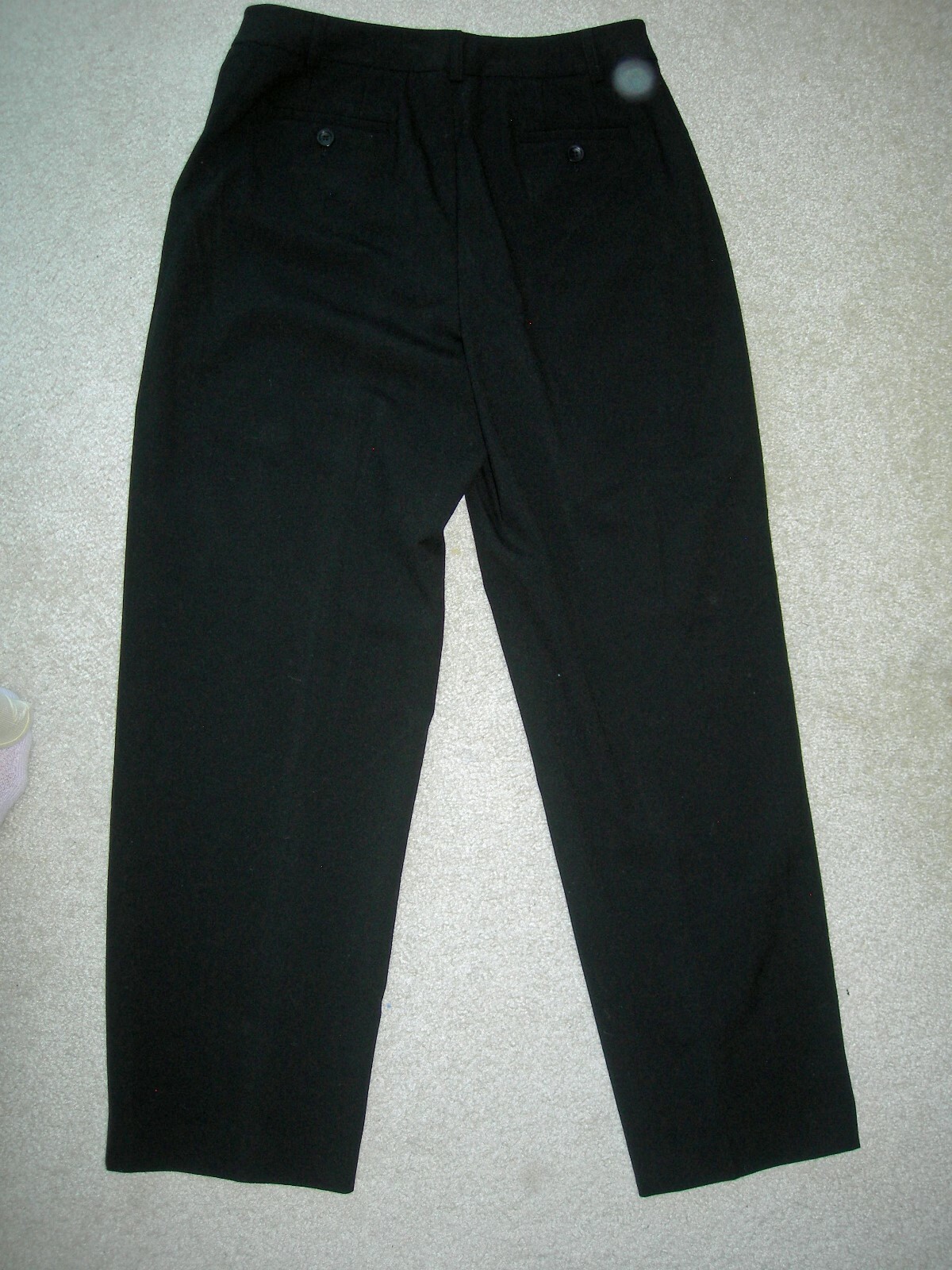 TALBOTS Black Dress Trouser Slacks Pants Stright/Wide Leg High Waist Poly 6 P