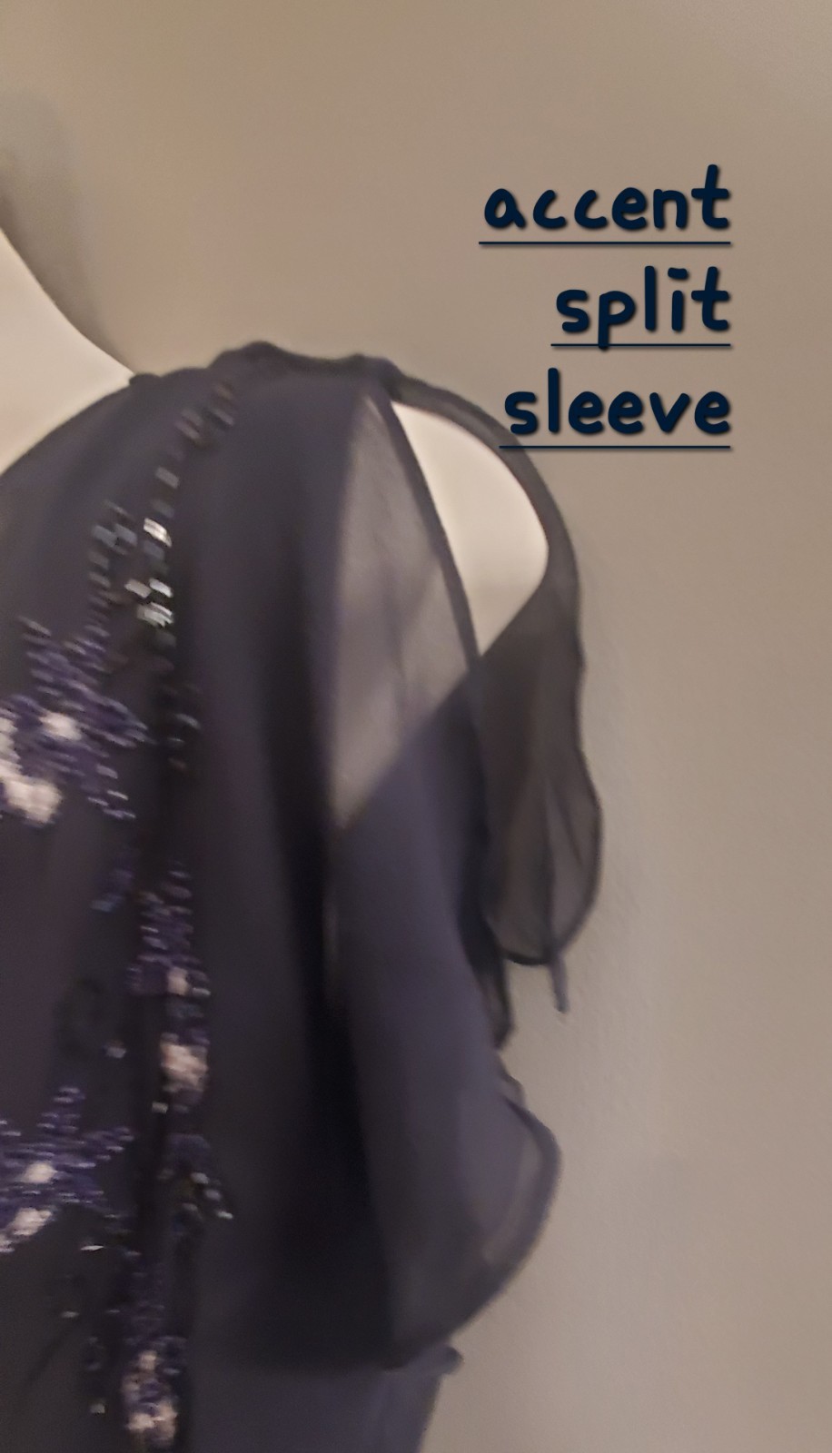 Scala Navy Blue Beaded Maxi Formal/Evening Gown. Size 14 Runs Small. Worn Once.