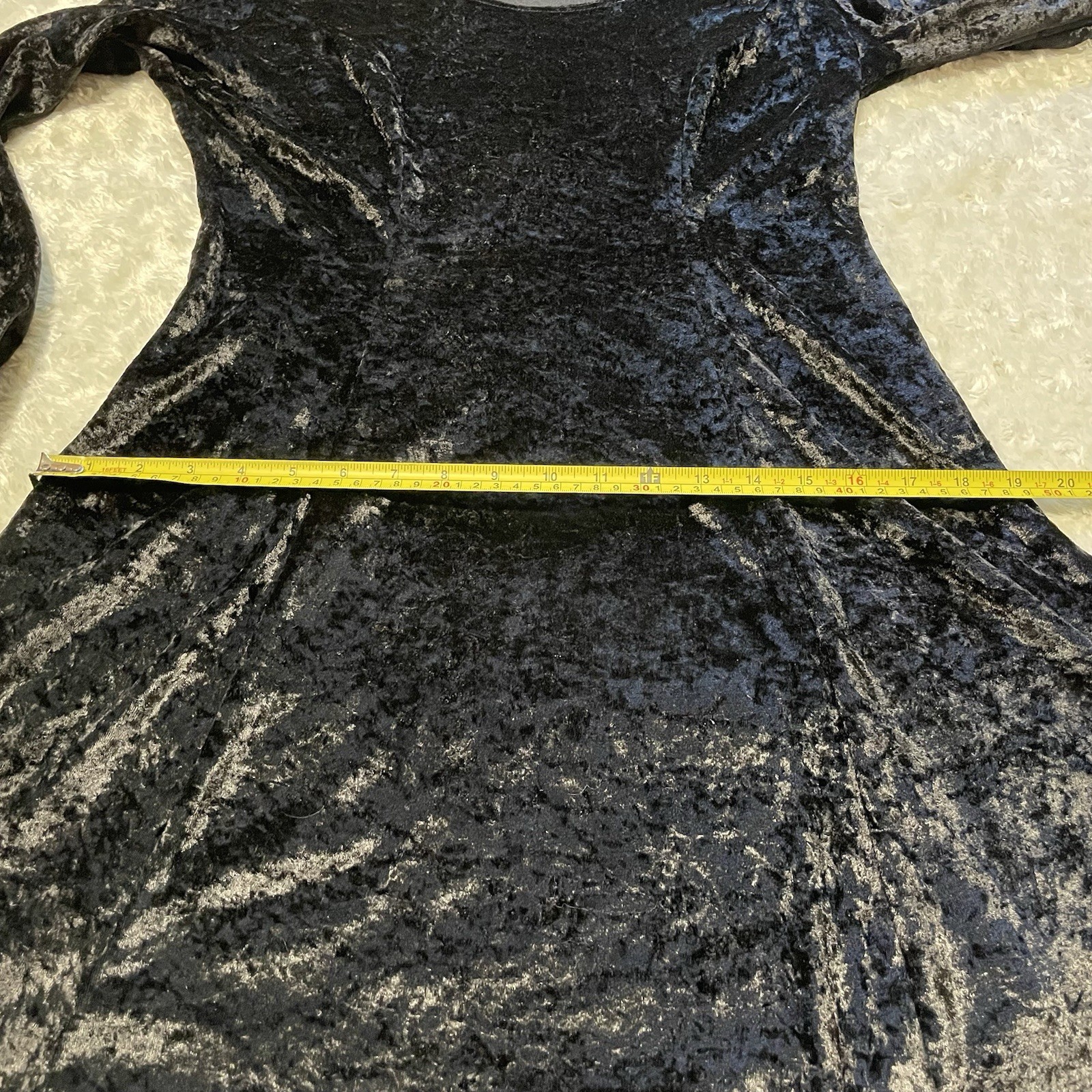 vintage y2k goth witchy black crushed velvet dress 8 dark fairy long-sleeve boho