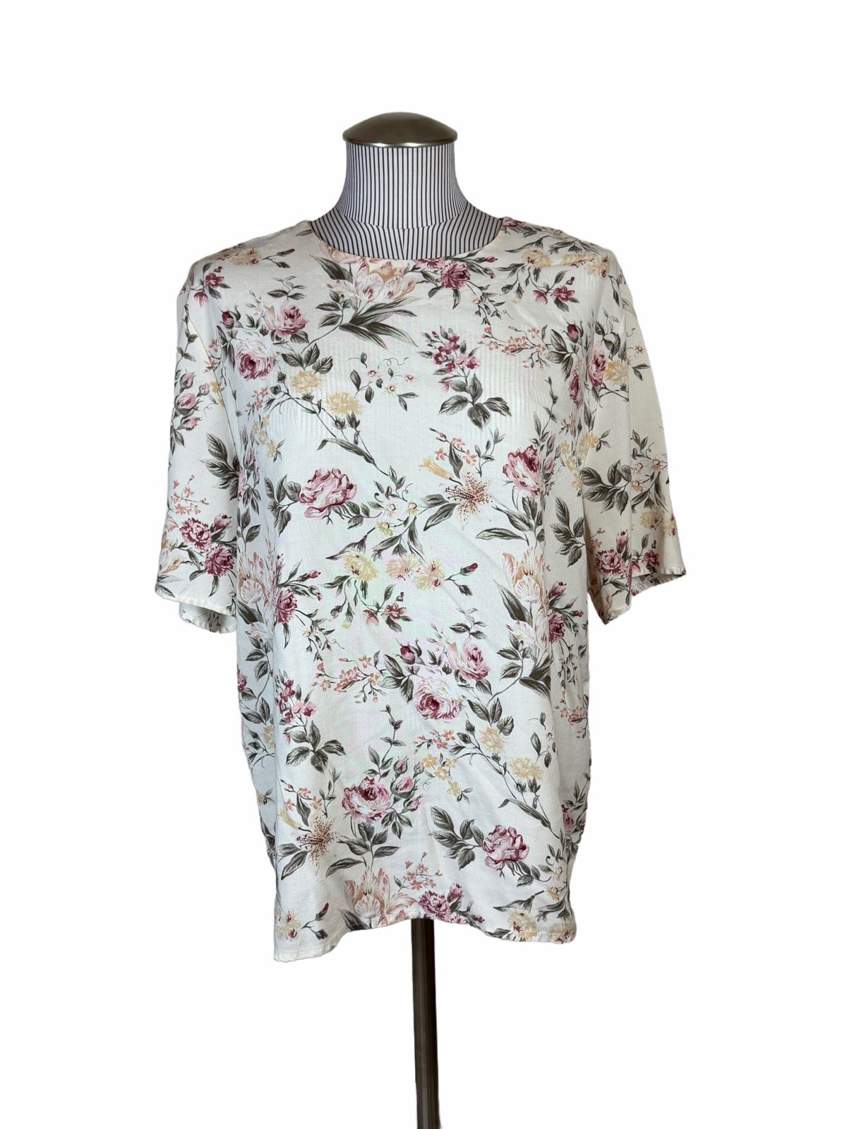 Vtg St Michael Marks Spencer Floral 2 Pc Skirt Top Set 100% Viscose Canada UK 16