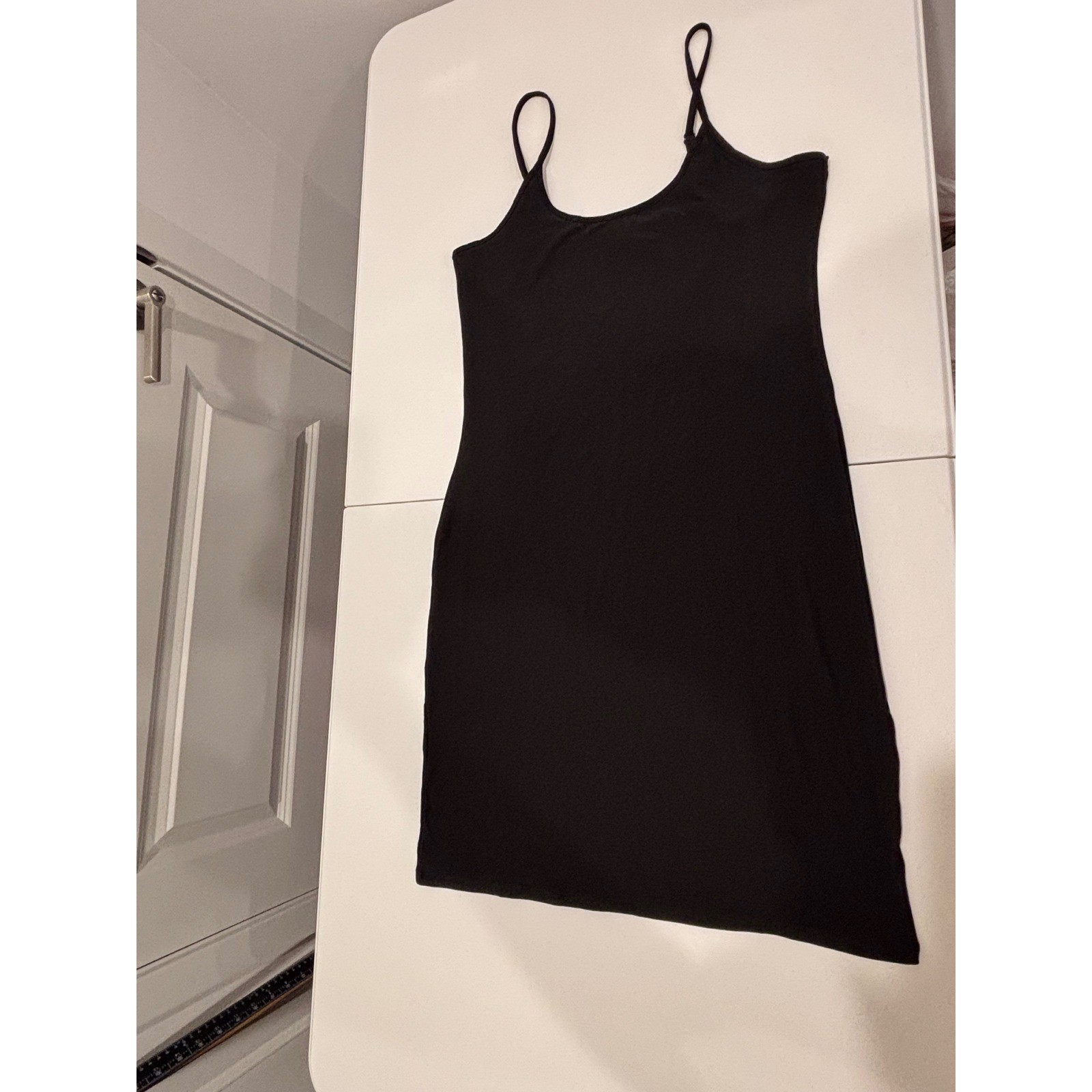 No Boundaries Mini Dress Womens Small S 3-5 Black Spaghetti Strap Bodycon Slip