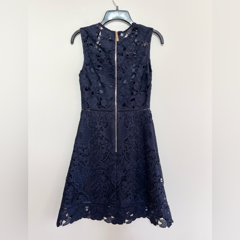 Ted Baker Primrose Sleeveless Lace A-Line Dress in Navy Blue, size 0