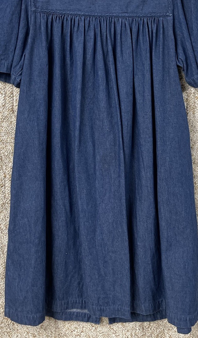 Bechamel Denim Medium Petite Safari Animals Embroidered House Patio Jean Dress