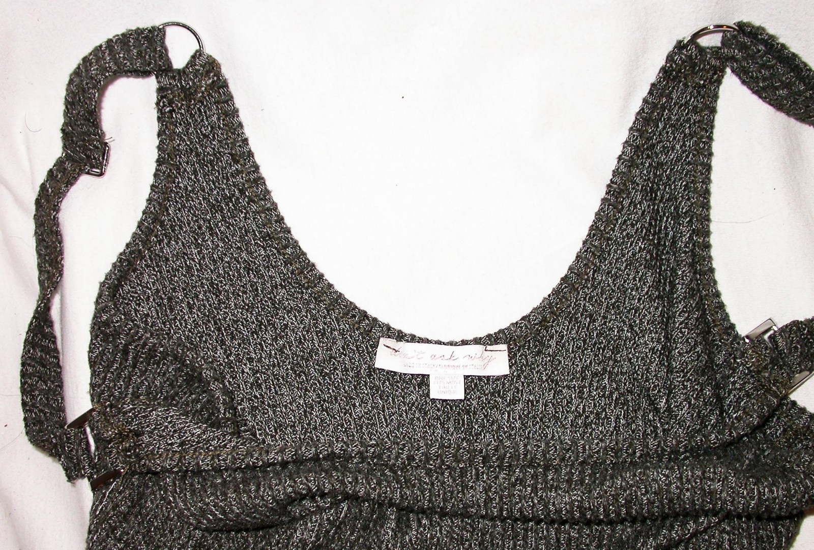 Don’t Ask Why Women’s One Size S-M Mini Tank Dress Italy Stretch to Fit Curvy