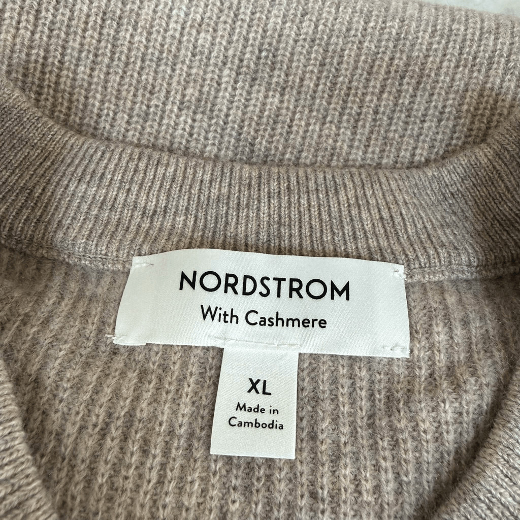 Nordstrom cashmere blend tan etherea Heather ribbed knit maxi dress size XL NWT