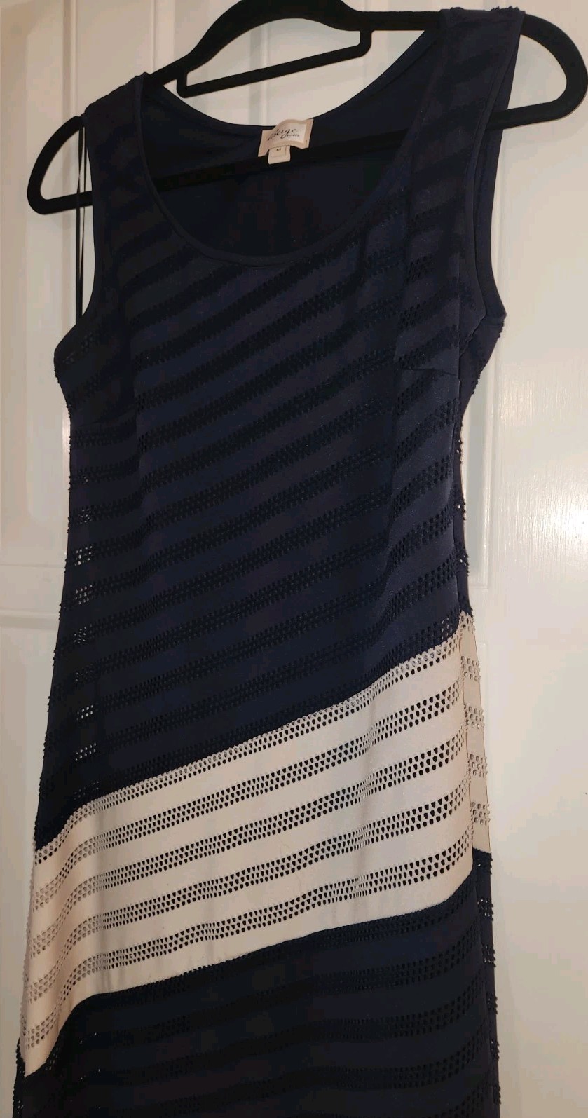 Beige by ECI Navy/White Sleeveless Colorblock Maxi Dress, M – MSRP $100