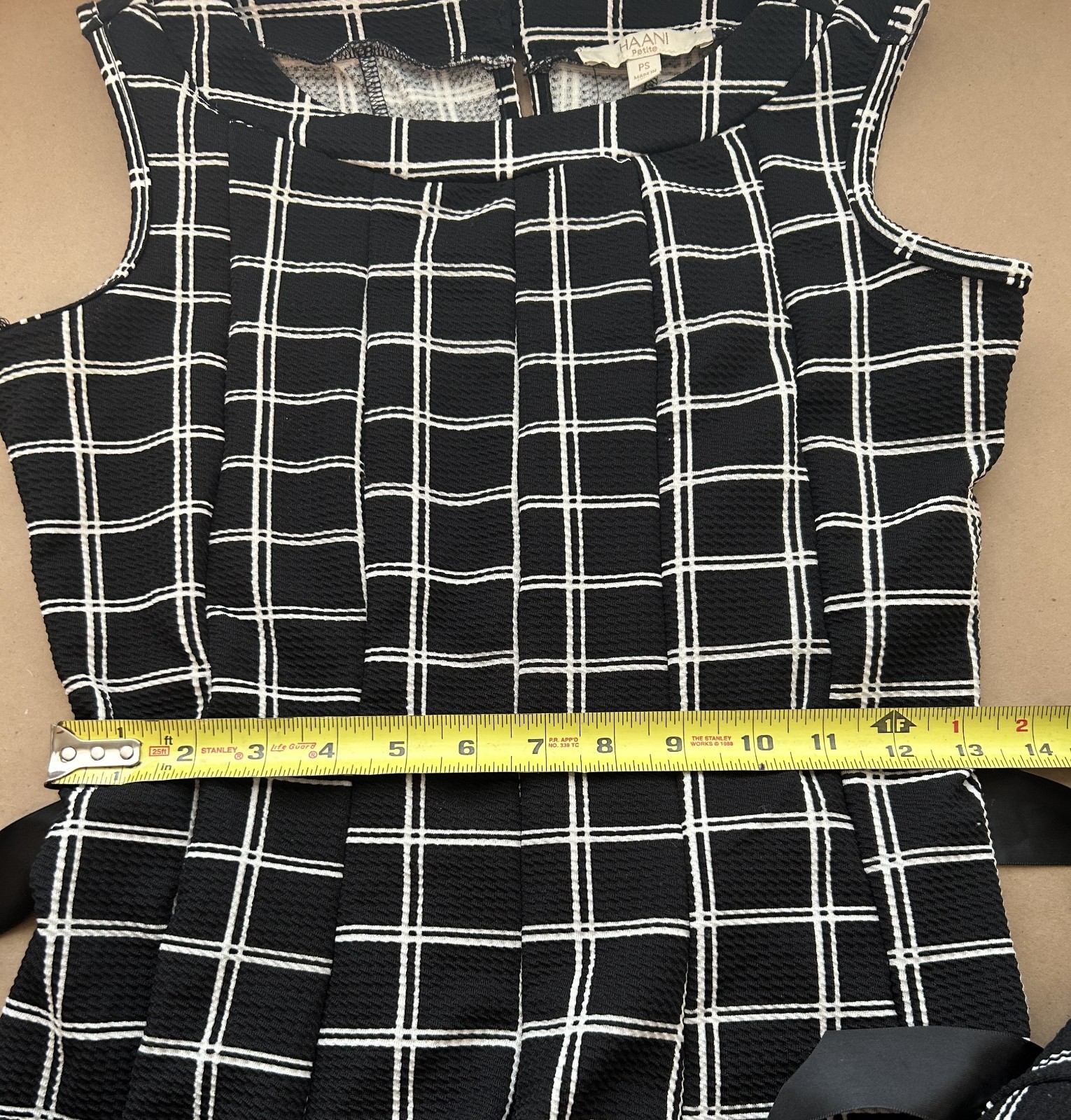 Haani Petite Small Black and White Check midi dress classic classy